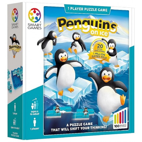 JEU PENGUINS ON ICE - JEU DE RÉFLEXION 100 DÉFIS - SMARTGAMES-5414301515203-Lilojouets-Questembert-Muzillac-Morbihan