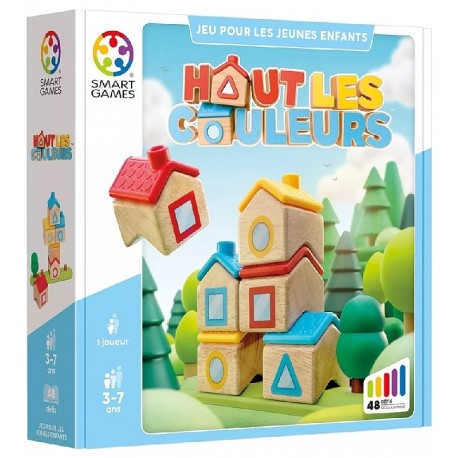 JEU HAUT LES COULEURS - JEU DE RÉFLEXION 48 DÉFIS POUR LES 3-7 ANS - SMARTGAMES-5414301528241-Lilojouets-Questembert-Muzillac-Mo