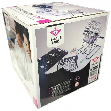 JEU DE BINGO MINI AVEC SPHÈRE 13CM EN MÉTAL 75 BOULES ET 18 CARTES - ENGELHART-8716096012279-Lilojouets-Questembert-Muzillac-Mor