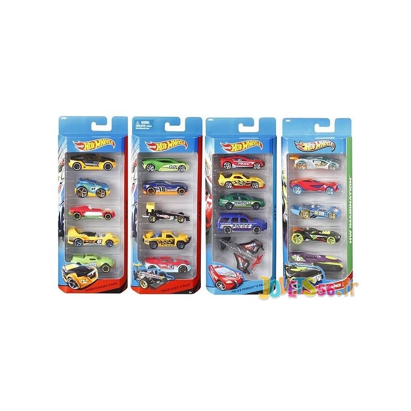 Coffret 5 voitures hot wheels asst 