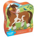 PUZZLE BEAUX PONEYS 36 PIÈCES 45X60CM - BOITE EN FORME CHEVAL