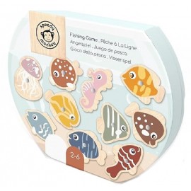JEU DE PÊCHE A LA LIGNE AVEC 10 POISSONS EN BOIS AIMANTÉS - SPEEDY MONKEY-0850047013231-Lilojouets-Questembert-Muzillac-Morbihan