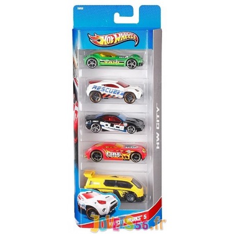 COFFRET 5 VOITURES HOT WHEELS - Jouets56.fr - Magasins Jouets SAJOU du Morbihan en Bretagne