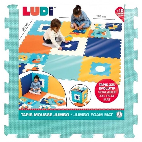 PACK 15 DALLES EN MOUSSE JUMBO TAPIS 180X180CM - LUDI-3550833100141-Lilojouets-Questembert-Muzillac-Morbihan