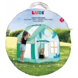 TENTE COTTAGE MAISON EN TISSU 120X120X130CM DÈS 2 ANS - SYSTÈME POP'UP LUDI-3550833900475-Lilojouets-Questembert-Muzillac-Morbih