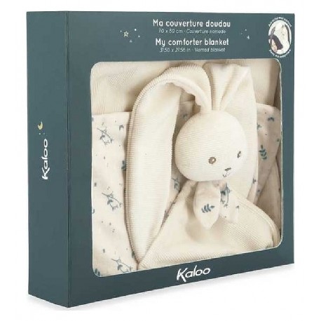 COUVERTURE DOUDOU 70X80CM LAPIN CRÊME - KALOO LAPINOO-3666502180328-Lilojouets-Questembert-Muzillac-Morbihan