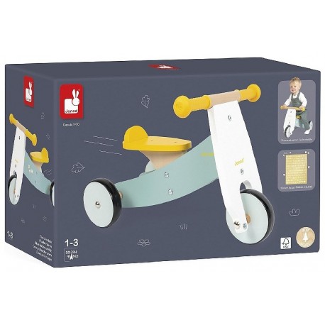 TRICYCLE EN BOIS 51X30X27CM - A PARTIR DE 12 MOIS - GAMME HAPPY GARDEN JANOD-3700217332563-Lilojouets-Questembert-Muzillac-Morbi