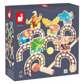 JEU CROQUET EN BOIS GRAND HUIT ANIMAUX - A PARTIR DE 3 ANS - JANOD-3700217333539-Lilojouets-Questembert-Muzillac-Morbihan
