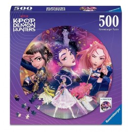 PUZZLE ROND K-POP DEMON HUNTERS 500 PIÈCES 52CM - POSTER INCLUS -4005555020523-Lilojouets-Questembert-Muzillac-Morbihan