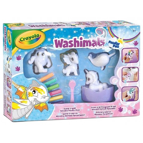 COFFRET 4 FIGURINES ANIMAUX FANTASTIQUES WASHIMALS A COLORIER - CRAYOLA-5010065071919-Lilojouets-Questembert-Muzillac-Morbihan