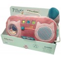 RADIO SONORE EN TISSU ROSE JEANNE LE CHAT AVEC BOITIER MUSICAL - LILLIPUTIENS