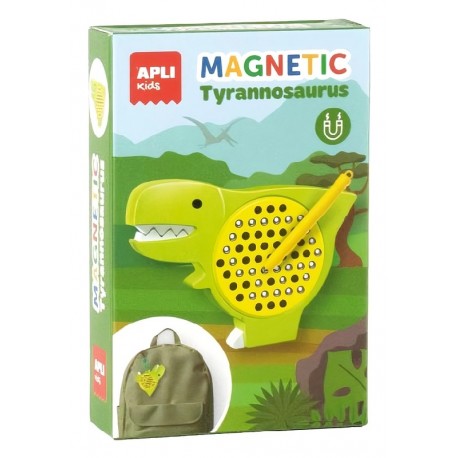 MINI ARDOISE A BILLES MAGNÉTIQUES DINO TYRANNOSAURE AVEC CLIP D'ACCROCHE-8410782203131-Lilojouets-Questembert-Muzillac-Morbihan