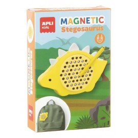 MINI ARDOISE A BILLES MAGNÉTIQUES DINO STÉGOSAURE AVEC CLIP D'ACCROCHE-8410782203155-Lilojouets-Questembert-Muzillac-Morbihan