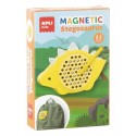 MINI ARDOISE A BILLES MAGNÉTIQUES DINO STÉGOSAURE AVEC CLIP D'ACCROCHE