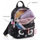 Petit sac a dos noir chat 26x20x9cm - 2 compartiments - back2fun-8422593193648-lilojouets-questembert-muzillac-morbihan