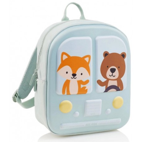 SAC A DOS VERT 32X26CM BUS STOP POUR ÉCOLE ENFANT - APLI KIDS MIQUELRIUS-8422593193938-Lilojouets-Questembert-Muzillac-Morbihan