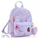 PETIT SAC A DOS MAUVE LAPIN 26X20X9CM - 2 COMPARTIMENTS - BACK2FUN
