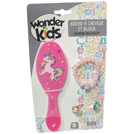 PACK BROSSE A CHEVEUX ET BIJOUX ASST DIFFÉRENTS COLORIS - DÈS 3 ANS - WONDERKIDS-3437012416050-Lilojouets-Questembert-Muzillac-M