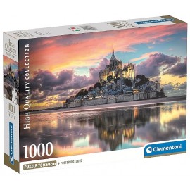 PUZZLE MAGNIFIQUE MONT SAINT-MICHEL 1000 PIÈCES 70X50CM AVEC POSTER - CLEMENTONI-8005125397693-Lilojouets-Questembert-Muzillac-M