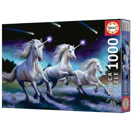 PUZZLE LICORNES SHOOTING STARS 1000 PIÈCES 68X48CM DE A.STOKES - EDUCA-8412668199194-Lilojouets-Questembert-Muzillac-Morbihan