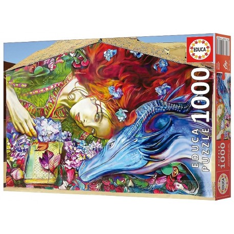 PUZZLE DRAGON SANT JORDI 1000 PIÈCES 68X48CM LILY BRICK - EDUCA-8412668199262-Lilojouets-Questembert-Muzillac-Morbihan