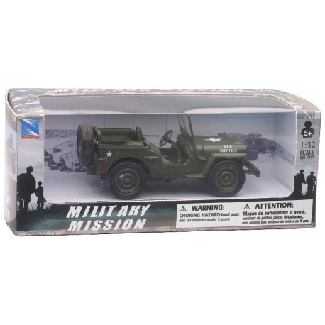 VÉHICULE JEEP MILITAIRE 11CM 1.32E WILLY-S DAY 1944 MÉTAL ET PLASTIQUE - NEWRAY-0093577541335-Lilojouets-Questembert-Muzillac-Mo