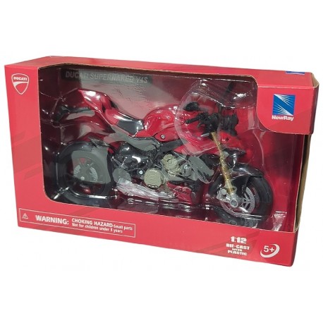 MOTO ROUTE DUCATI SUPERNAKED ROUGE V4S 17CM 1.12E - NEWRAY-0093577582734-Lilojouets-Questembert-Muzillac-Morbihan