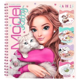 CARNET CREATE YOUR KITTY 22X20CM - CAHIER COLORIAGE A SPIRALE TOPMODEL DEPESCHE-4010070746698-Lilojouets-Questembert-Muzillac-Mo