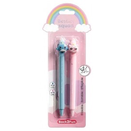PACK 2 STYLOS NARVAL ET LICORNE - ÉCRITURE BLEUE ET ROSE GEL EFFAÇABLE-8422593120453-Lilojouets-Questembert-Muzillac-Morbihan