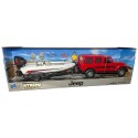 COFFRET JEEP SAHARA 26CM AVEC REMORQUE BATEAU ET FIGURINE - NEWRAY