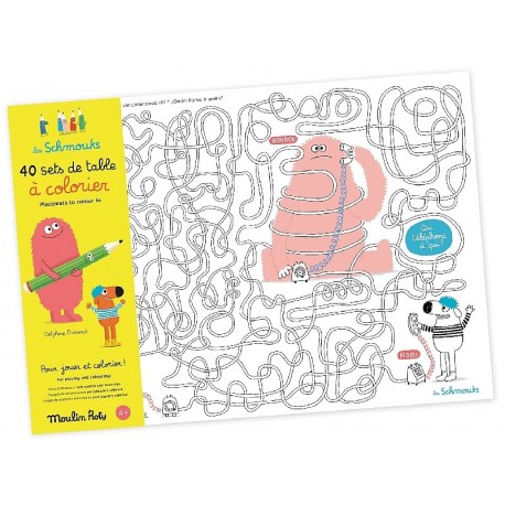 LOT DE 40 SETS DE TABLE A COLORIER - LES SCHMOUKS DE MOULIN ROTY-3575677166061-Lilojouets-Questembert-Muzillac-Morbihan
