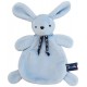 Doudou lapin dorlotin bleu 25cm - maÏlou - fabrication franÇaise-3701221500535-lilojouets-questembert-muzillac-morbihan