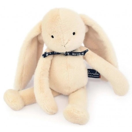 PELUCHE LAPIN MÉLOÉ BEIGE 37CM - MAÏLOU - FABRICATION FRANÇAISE-3701221501631-Lilojouets-Questembert-Muzillac-Morbihan