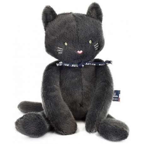 PELUCHE CHAT MÉLOÉ ANTHRACITE 37CM - MAÏLOU - FABRICATION FRANÇAISE-3701221502607-Lilojouets-Questembert-Muzillac-Morbihan