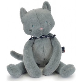 PELUCHE CHAT MÉLOÉ BLEU GRIS 37CM - MAÏLOU - FABRICATION FRANÇAISE-3701221502614-Lilojouets-Questembert-Muzillac-Morbihan