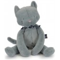 PELUCHE CHAT MÉLOÉ BLEU GRIS 37CM - MAÏLOU - FABRICATION FRANÇAISE