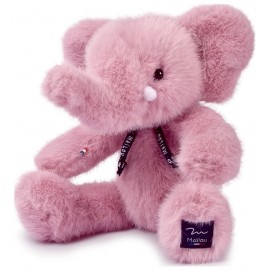 PELUCHE ÉLÉPHANT SOWEN ROSE 30CM - MAÏLOU - FABRICATION FRANÇAISE-3701221503598-Lilojouets-Questembert-Muzillac-Morbihan