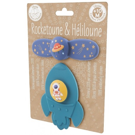 FUSÉE ET HÉLICE SILICONE AVEC VENTOUSES - ROCKETOUNE ET HÉLILOUNE - ULYSSE-3760111717712-Lilojouets-Questembert-Muzillac-Morbiha