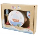 PACK MUSICAL BATEAU AVEC MARACA HOCHET TAMBOURIN EN BOIS DÈS 18 MOIS - ULYSSE