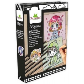 COFFRET ATELIER MANGA CRAYONS AQUARELLABLES CHIBI - DÈS 10 ANS - SYCOMORE