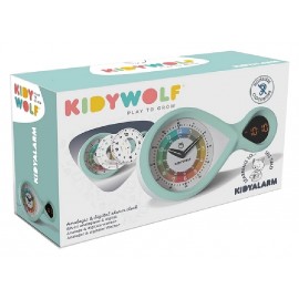 RÉVEIL ANALOGIQUE ET DIGITAL - KIDYALARM VERT ÉVOLUTIF ET ÉDUCATIF - KIDIWOLF-5407009180361-Lilojouets-Questembert-Muzillac-Morb