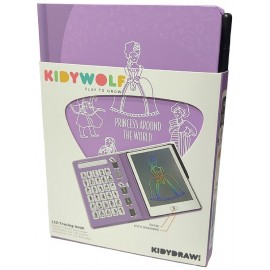 TABLETTE A DESSIN LED 22X15X2CM - CALQUES THÈME PRINCESSES - KIDYDRAW KIDYWOLF-5407009182457-Lilojouets-Questembert-Muzillac-Mor