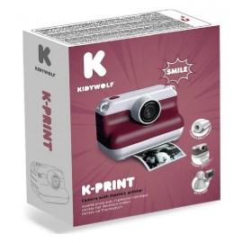 APPAREIL PHOTO AVEC IMPRIMANTE - RECHARGEABLE USB-C - K-PRINT BORDEAUX KIDYWOLF-5407009182693-Lilojouets-Questembert-Muzillac-Mo