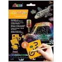 POCHETTE SCRATCH-ART LES TRANSPORTS VÉHICULES AVEC POCHOIRS - DÈS 3 ANS - AVENIR