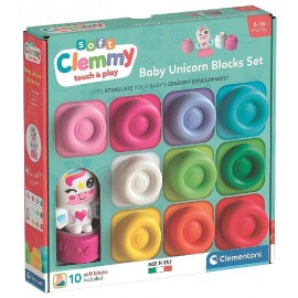 PACK 10 CUBES ARC-EN-CIEL ET LICORNE SOFT CLEMMY - DÈS 6 MOIS - CLEMENTONI-8005125176304-Lilojouets-Questembert-Muzillac-Morbiha