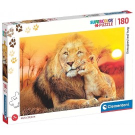 PUZZLE LION ET LIONNE CALIN 180 PIÈCES 48X33CM - SUPERCOLOR CLEMENTONI