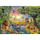 Puzzle rassemblement animaux sauvages africains 98x67cm - clementoni-8005125320813-lilojouets-questembert-muzillac-morbihan
