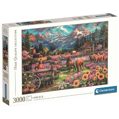 PUZZLE CHEVAUX LIBRES DE VOYAGER 3000 PIÈCES 119X85CM - CLEMENTONI-8005125330386-Lilojouets-Questembert-Muzillac-Morbihan
