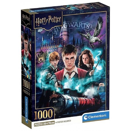 PUZZLE HARRY POTTER 1000 PIÈCES 50X70CM AVEC POSTER - CLEMENTONI-8005125370474-Lilojouets-Questembert-Muzillac-Morbihan