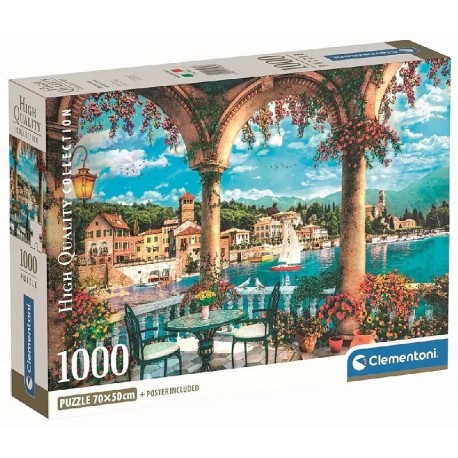 PUZZLE BALCON VUE SUR LAC DE CÔME EN ITALIE 1000 PIÈCES 70X50CM - CLEMENTONI-8005125399307-Lilojouets-Questembert-Muzillac-Morbi